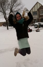 jumping in the snow