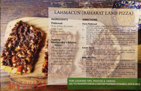Raw Spice Bar lamb flatbread